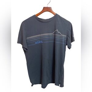 Kuhl Mountain Lines Graphic T Shirt Mens Large Blue Wildfibre
